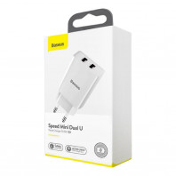 Сетевое зарядное устройство Baseus Speed 10.5W 2USB mini  (white)